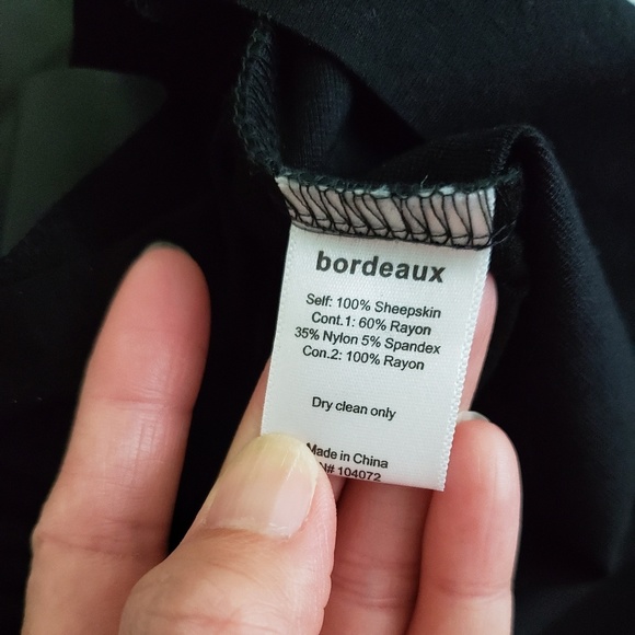 Bordeaux Leather Cap Sleeve Top - Picture 6 of 6